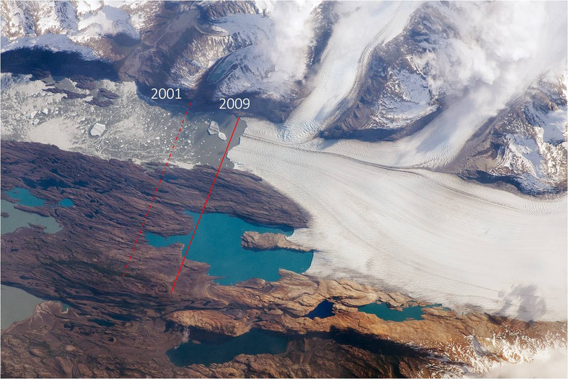 Illustration for article titled El preocupante retroceso en 12 años de un enorme glaciar en Argentina
